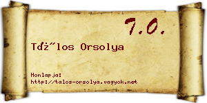 Tálos Orsolya névjegykártya