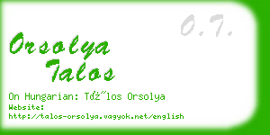 orsolya talos business card